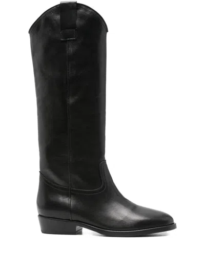 Curiosite 30mm Leather Knee-high Boots In Brown