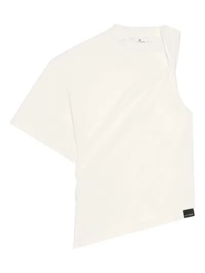 Courrèges Twist Asymmetrical T-shirt Clothing In White