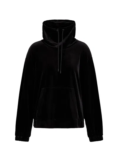 Emporio Armani Chenille Hoodie In Black