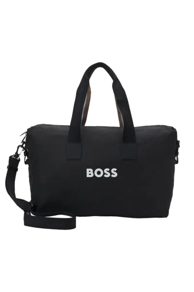 Hugo Boss Black Contrast Logo Signature Duffle Bag In Black