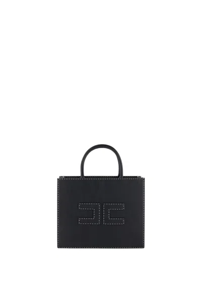 Elisabetta Franchi Structured Handbag With Dual Handles In Black