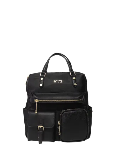 V73 Multi-pocket Top-handle Backpack In Black