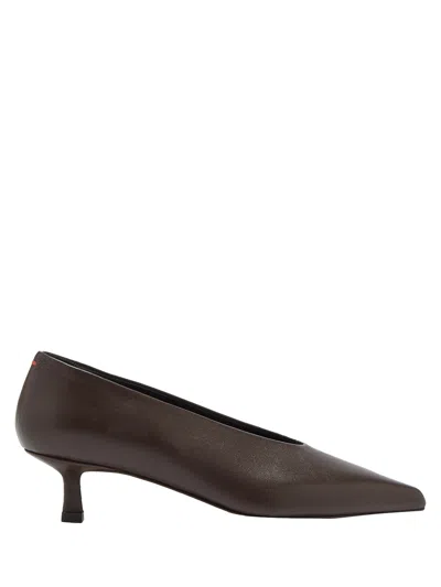 Aeyde Clara 35 Python-effect Leather Pumps In Brown