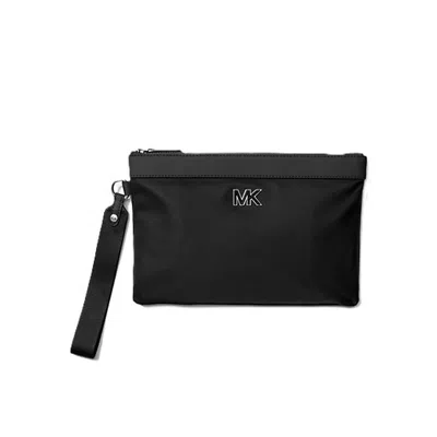 Michael Kors Loop Handle Wrist Strap Clutch Bag In Black