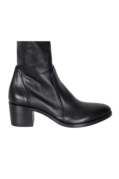 Strategia Black Rubber Ankle Boots In Black