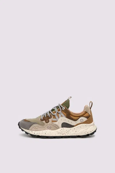 Flower Mountain Multi-textured Earth Tone Sneakers With Rugged Outsole In Multi