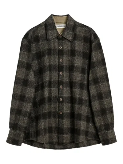 Our Legacy Mens Above Oakland Low Twist Check Shirt In Black