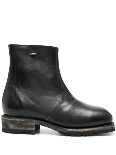 Our Legacy Black Leather Ankle Boots In Black