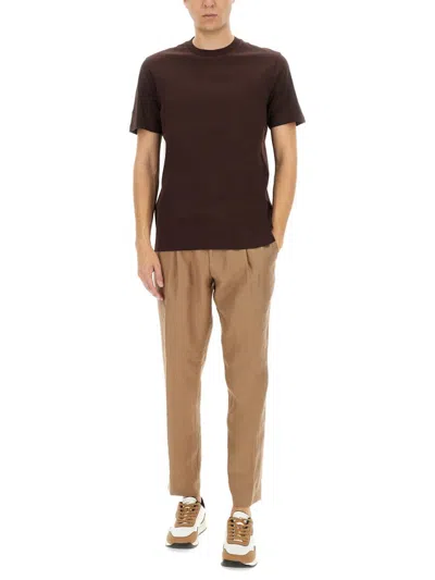 Hugo Boss Boss "l-tesar 14" T-shirt In Brown