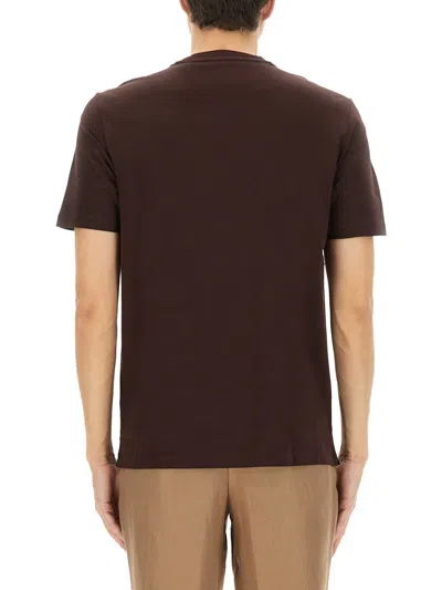 Hugo Boss Boss "l-tesar 14" T-shirt In Brown