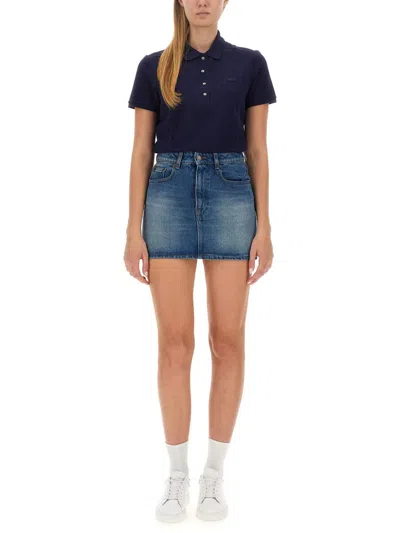 Lacoste Polo Con Logo In Blue