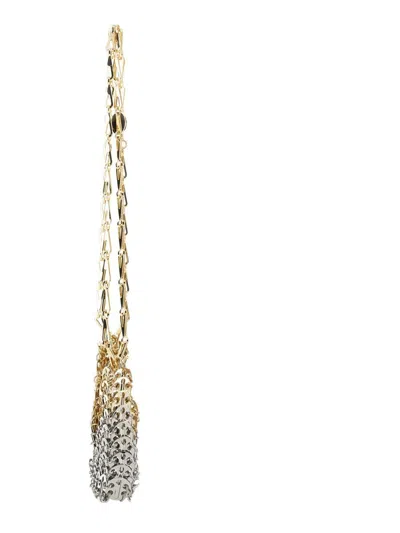 Rabanne 1969 Nano Skyline Two-tone Disc Shoulder Bag In Silver