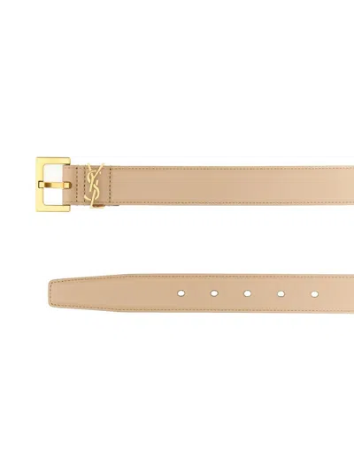 Saint Laurent "cassandras" Belt In Neutral