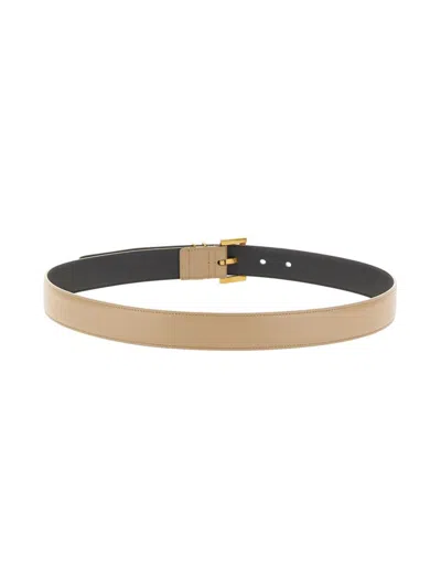 Saint Laurent "cassandras" Belt In Neutral