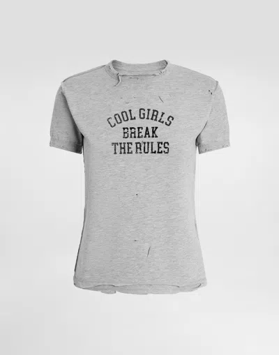 Dolce & Gabbana Dolce&gabbana Women Printed T-shirt In Gray