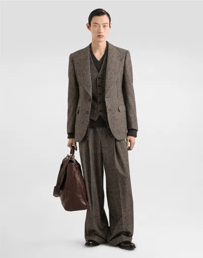 Dolce & Gabbana Single-breasted Felted Jacket In Brown