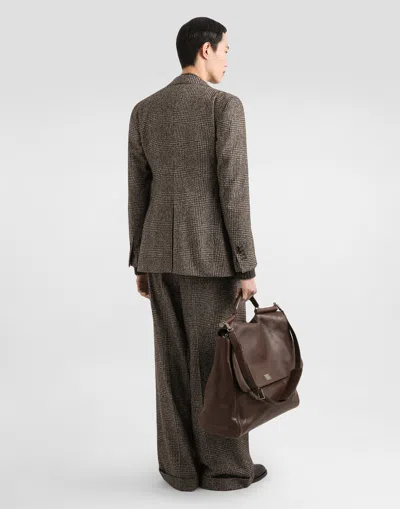 Dolce & Gabbana Single-breasted Felted Jacket In Brown