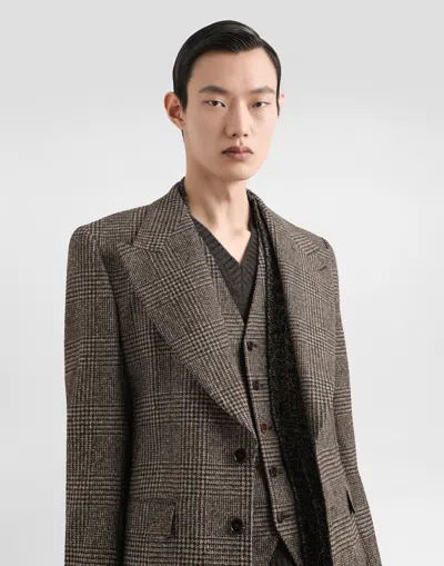 Dolce & Gabbana Single-breasted Felted Jacket In Brown