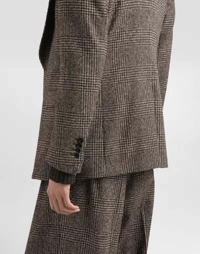 Dolce & Gabbana Single-breasted Felted Jacket In Brown