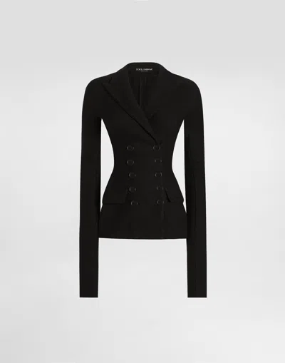 Dolce & Gabbana Tailored Wool Double-breasted Jacket In Black