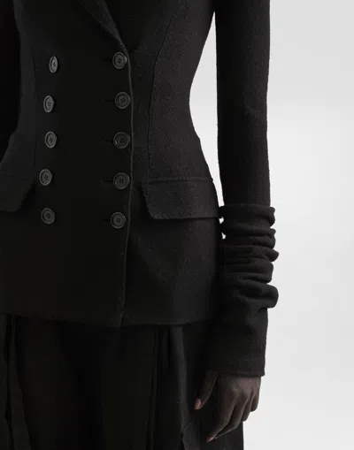 Dolce & Gabbana Tailored Wool Double-breasted Jacket In Black