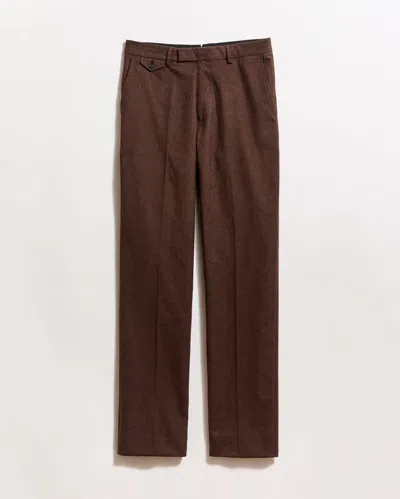 Billy Reid Flat Front Cotton Flannel Dress Pants In Brown