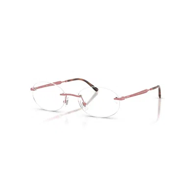 Ray Ban Eyeglasses Unisex Rb3767v Optics - Pink Frame Clear Lenses Polarized 52-18 In Pink