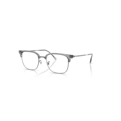 Ray Ban Eyeglasses Unisex New Clubmaster Optics - Gunmetal Frame Clear Lenses Polarized 53-20 In Gray