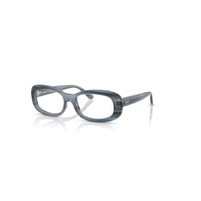 Ray Ban Eyeglasses Woman Rb2221v Optics - Striped Blue Frame Clear Lenses Polarized 51-18 In Blue
