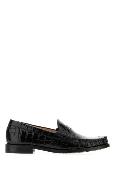 Stuart Weitzman Lottie Loafers Crocodile Texture Leather Sole In Multi