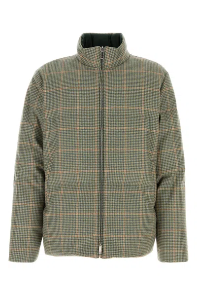 Thom Browne Reversible Down Jacket Featuring Checkered Pattern In Green
