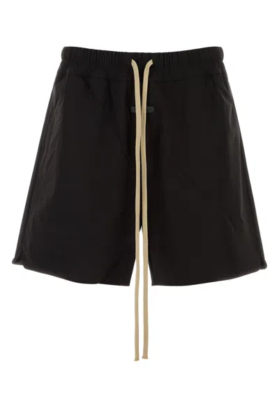 Fear Of God Black Stretch Nylon Blend Bermuda Shorts In Black