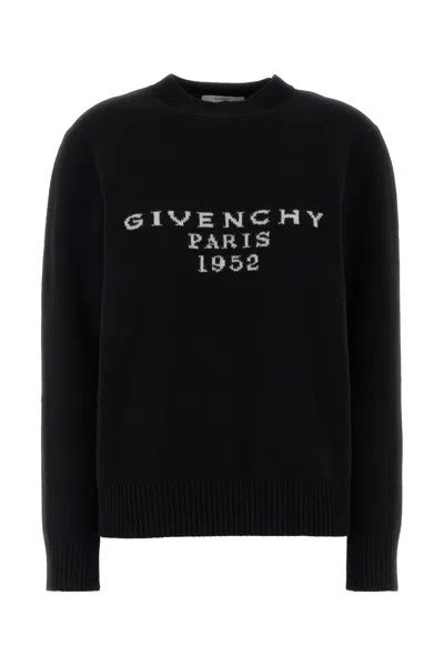 Givenchy Womens Black Brand-intarsia Round-neck Wool And Cashmere Sweater