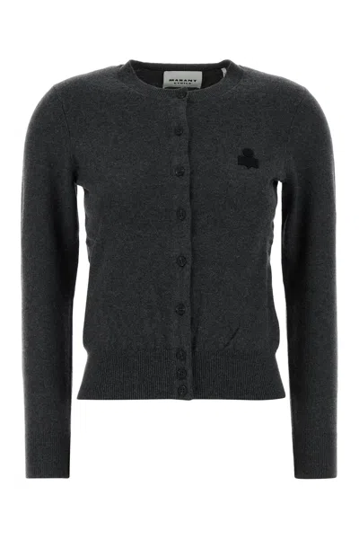Isabel Marant Étoile Isabel Marant Etoile Mona Cardigan With Logo In Gray