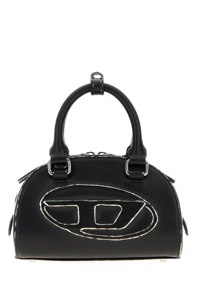 Diesel 1dr Dome-leather Bowling Bag In Black