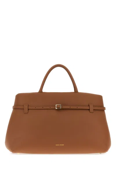 Manu Atelier Caramel Leather Le Cambon 40 Handbag In Brown