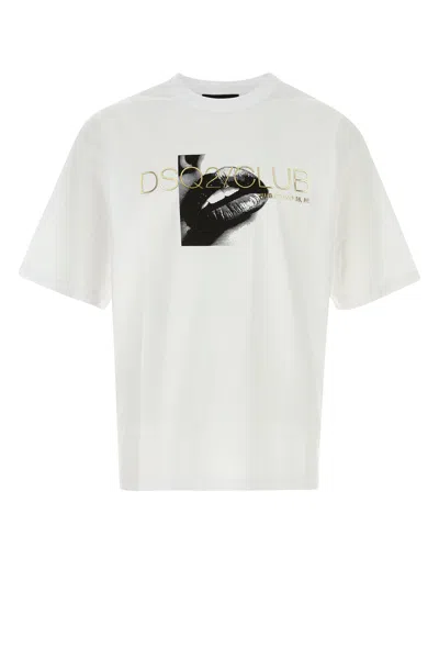 Dsquared2 Dsquared White Cotton T-shirt In Gray