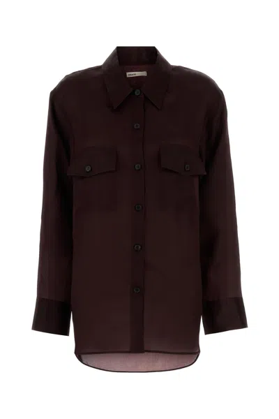 Khaite Matteo Organza Shirt In Brown
