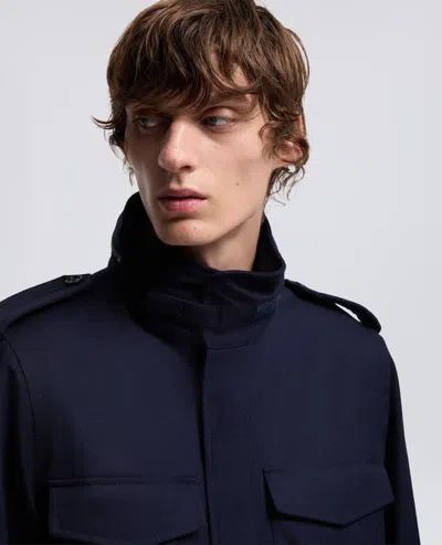 Aspesi Mini Field Jacket Cot In Lana - Navy In Blue