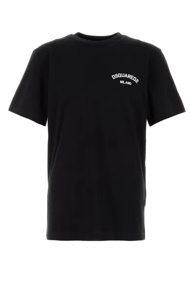 Dsquared2 Regular Fit Cotton T-shirt In Black