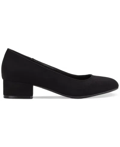 Style & Co Gerriee Womens Faux Suede Block Heel Pumps In Black