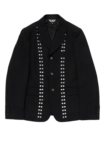 Comme Des Garcons Black Cdg Black Single Breasted Blazer With Studs Black In Black