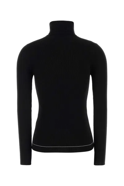 Moncler Fitted Turtleneck Knitwear Long Sleeves In Black