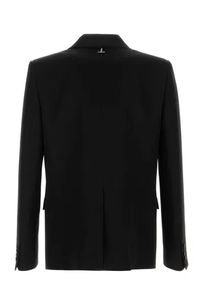 Alexander Mcqueen Tailored Wool Blazer Flap Pockets In Black