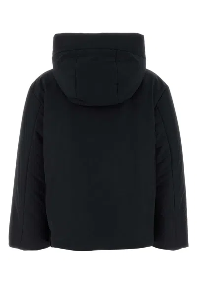 Jil Sander Black Polyester Down Jacket In Multi
