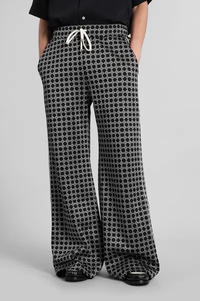 Amiri Geometric-pattern Drawstring Trousers In Black