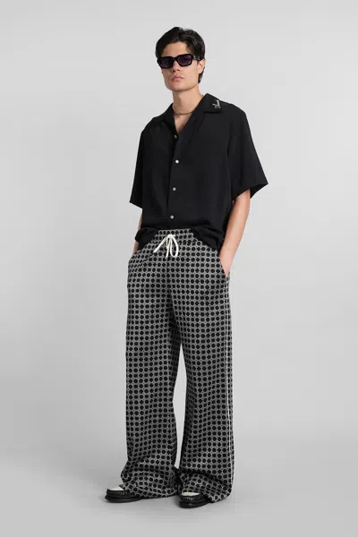 Amiri Geometric-pattern Drawstring Trousers In Black