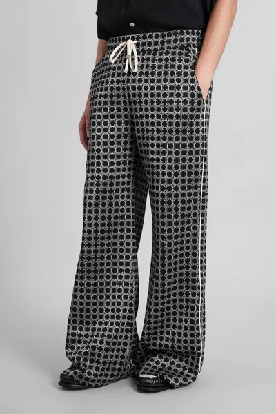 Amiri Geometric-pattern Drawstring Trousers In Black