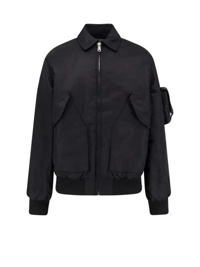 Coperni Nylon Bomber Jacket Featuring Flap Pockets In Black