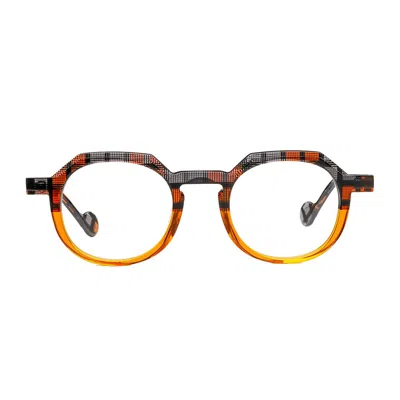 Matttew Backgammon 1894 Texture Arancione Glasses In Brown